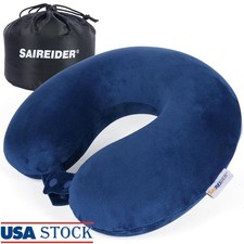 Adjustable Memory Foam Travel Pillow 360 Neck Support Washable W/ Storage Bag