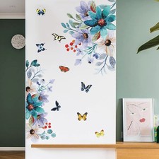 Flower Wall Decals Peel and Stick, Floral Wall Decals for Girls Bedroom, Flow...