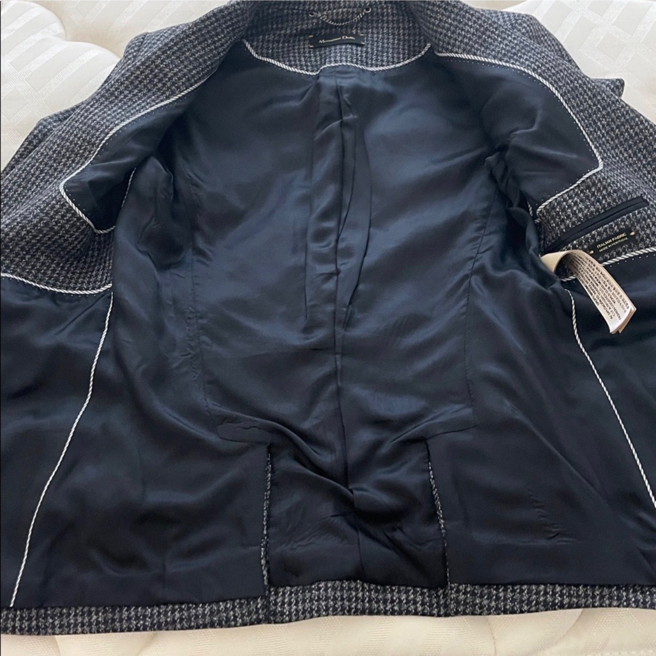 Massimo Dutti Gray Houndstooth Wool Tailored Blaz… - image 7