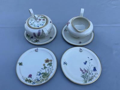 Set of 4 Franconia Krautheim 6 1/4'' Bread Plates  And  Tea Pot and sugar bowl