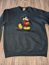 VTG Disney World Sweater Mickey Mouse Womens L Crew Pullover Sweatshirt WDW USA