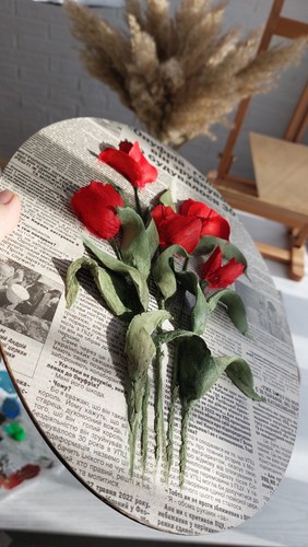 Vintage Art sculpture Painting Texture Flowers Colorful 3D, Newspaper Art 3d - Picture 4 of 6