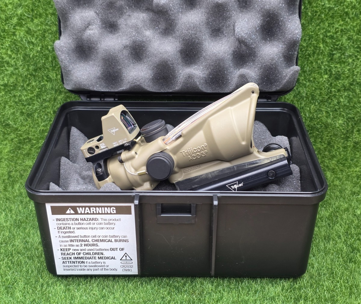 Trijicon タンカラー ACOGサイト RMR (FIRECLUB)製 Trijicon FDE ACOG 4x32 BAC Scope Red Chevron Reticle 3.25 MOA RMR