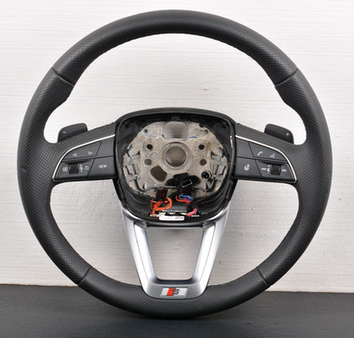 2021-2024 Audi A4 S4 A5 S5 Q5 SQ5 S-Line Heated Steering Wheel Black Stitch OEM