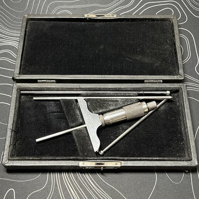 Vintage L.S. Starrett Co. No. 440-A Micrometer Depth Gage Set in Original Box