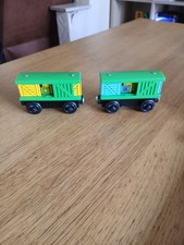 THOMAS WOODEN RAILWAY TWO BOX CARS