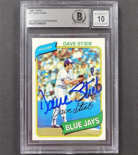Dave Stieb signed 1980 Topps #77 RC Rookie Card autograph BAS BGS Grade 10 Auto