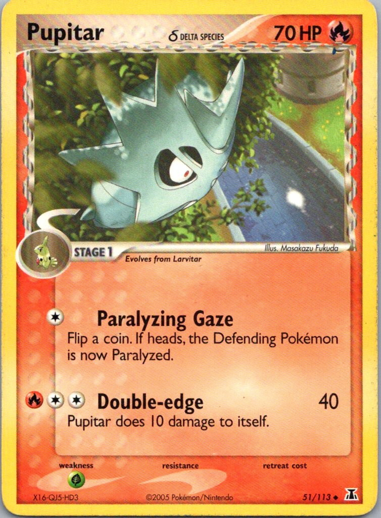 Pokemon TCG Pupitar δ 51/113 Delta Species LP