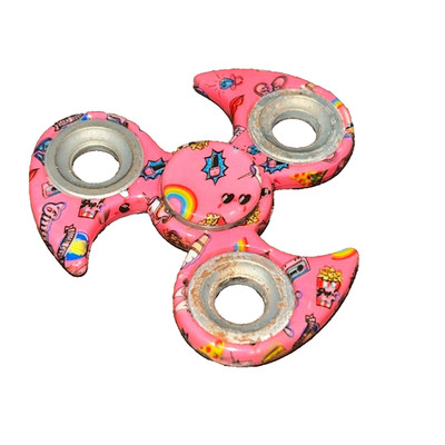 Pinwheel Tri Three Sides Arm Fidget Fast Spin Multi Pink Kid's Pink Wing 3''