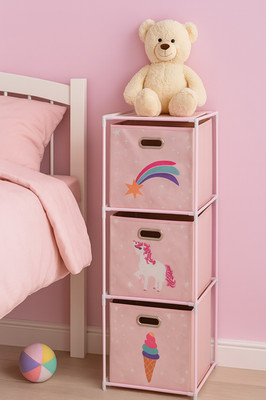 Rosa 3 Schubladen Aufbewahrungseinheit Mädchen Kinderzimmer Spielzeugkiste & Kleidung Organizer Regal