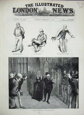 Alter antiker Druck 1884 Parlamentspräsident Bürgermeister Premierminister Herren 19.