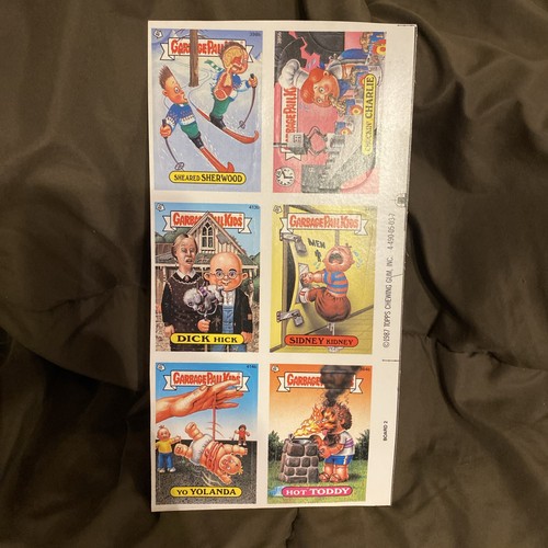 GARBAGE PAIL KIDS 10th SERIES 1 UNCUT SHEET TOPPS 1987 STICKER CARDS GENUINE