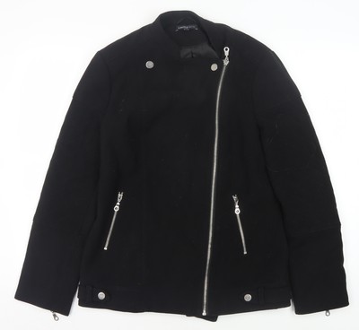 Marks and Spencer Damen Motorradjacke schwarz, Größe 10