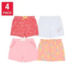 New Pekkle Kids' 4-pack Girls Short, Summer or Earth, Pink White Fuscia Size 5