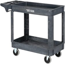 Plastic Service Utility Cart W/ Wheels,550lbs Capacity,Heavy Duty Tub Storage