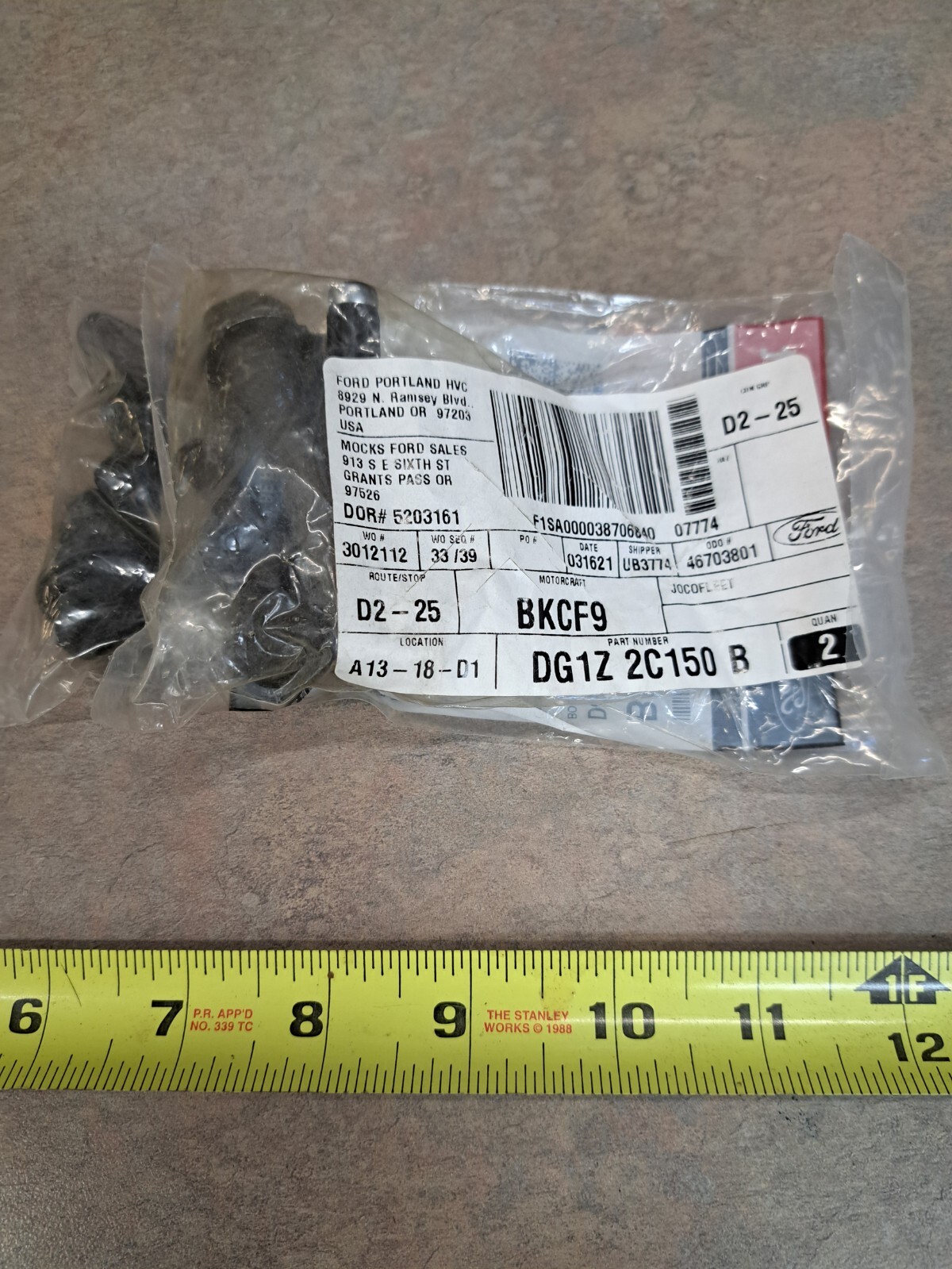 Lot of 2 NOS OEM Ford DG1Z-2C150-B, Motorcraft BKCF-9 Caliper Bolt ...