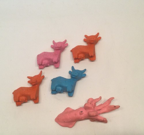 Cow Squid Erasers Vintage Diener Nostalgic Collectible - Picture 2 of 4