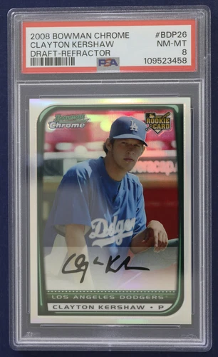 2008 Bowman Chrome Draft Refractors #BDP26 Clayton Kershaw PSA 8 NMMT