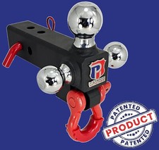 Adjustable Trailer Hitch- 2.5 Solid Tri-ball Mount Hitch Receiver D-ring