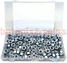 135pc Hex Nut Assortment Set (SAE) Assorted Zinc Plated 3/8" - 16 w/ Case