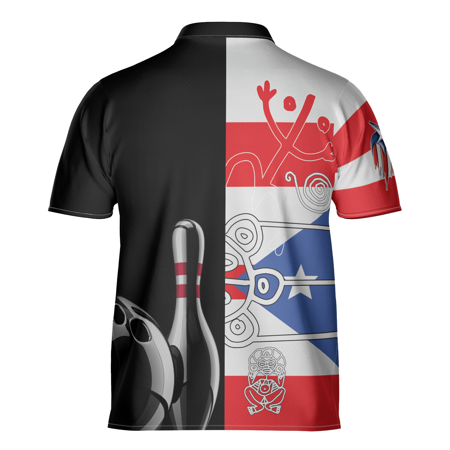 Love PUERTO RICO Flag AOP Bowling Jersey Bowler Shirt for Men Sporty