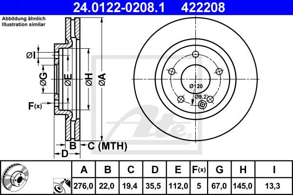 Disques de frein Mercedes Classe A A 190 ventilés avant de 260mm
