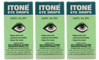 ITONE Augentropfen Kräuter reinigt das Sehen & Augenpflege 10 ml 3er Pack