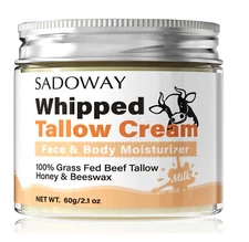 SADOWAY Beef Tallow for Skin: Handmade Beef Tallow for Face - Organic Grass-Fed 