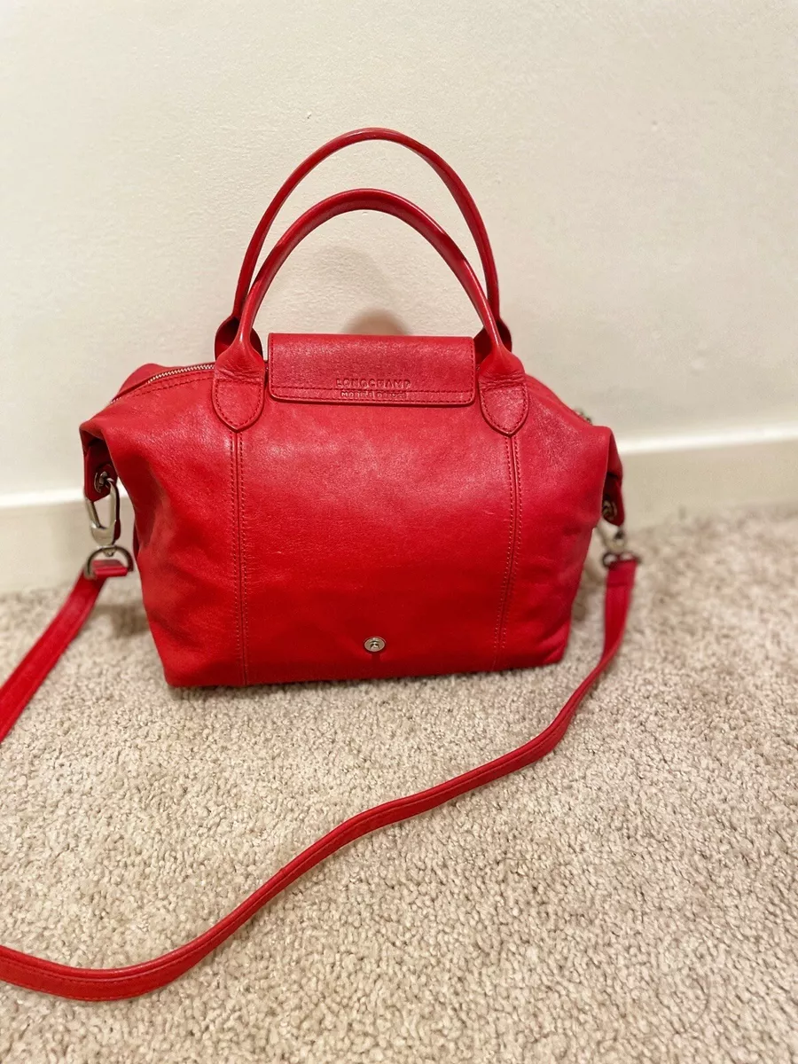 Longchamp Small Leather Le Pliage Cuir Top-Handle Bag