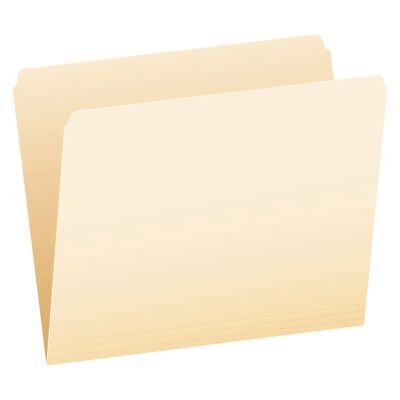 Pendaflex Letter Size Manila File Folders Straight Cut Tabs Box of 100 Recycled