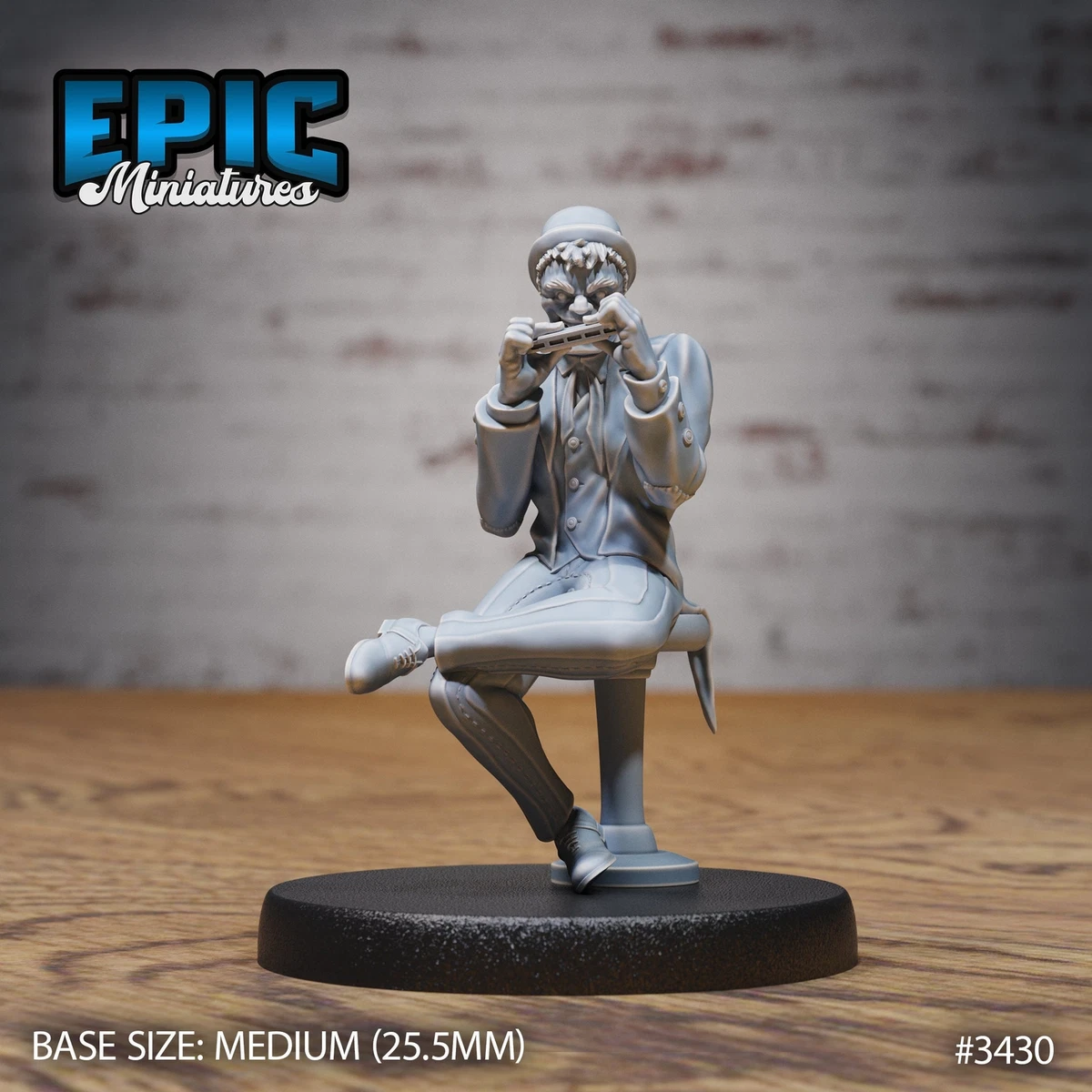 Wild West Undead Saloon Musician Harmonica DnD Miniatures Tabletop Gaming