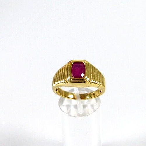 925 Silver Gold Plated Ruby Ring Size 63 - image 1