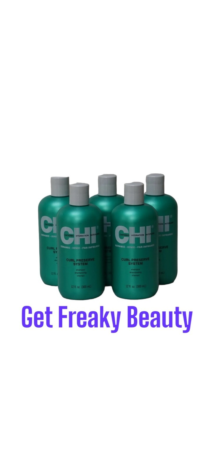 5 PACK. 12 oz. Chi Curl Preserve System Shampoo. 350ml. NEW. FREE SHIPPING.