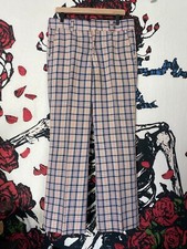 VTG 70s Men's Burdines Plaid Gingham Golf Disco Pants Slacks Trousers Hippie 34"