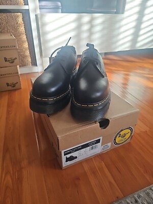 New-Dr Martens AUDRICK 3 EYE  VINTAGE SMOOTH LEATHER SHOES BLACKWomen's US 10