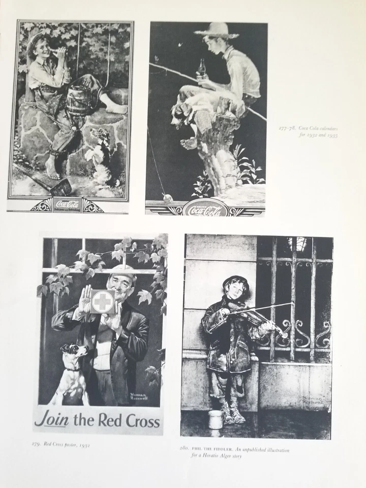 CALENDARIOS, CRUZ ROJA Y PHIL EL VIOLINISTA DE ROCKWELL.DE COLECCIÓN 17" X 12" PLACA DE LIBRO*RCK1 Foto 2 de 4