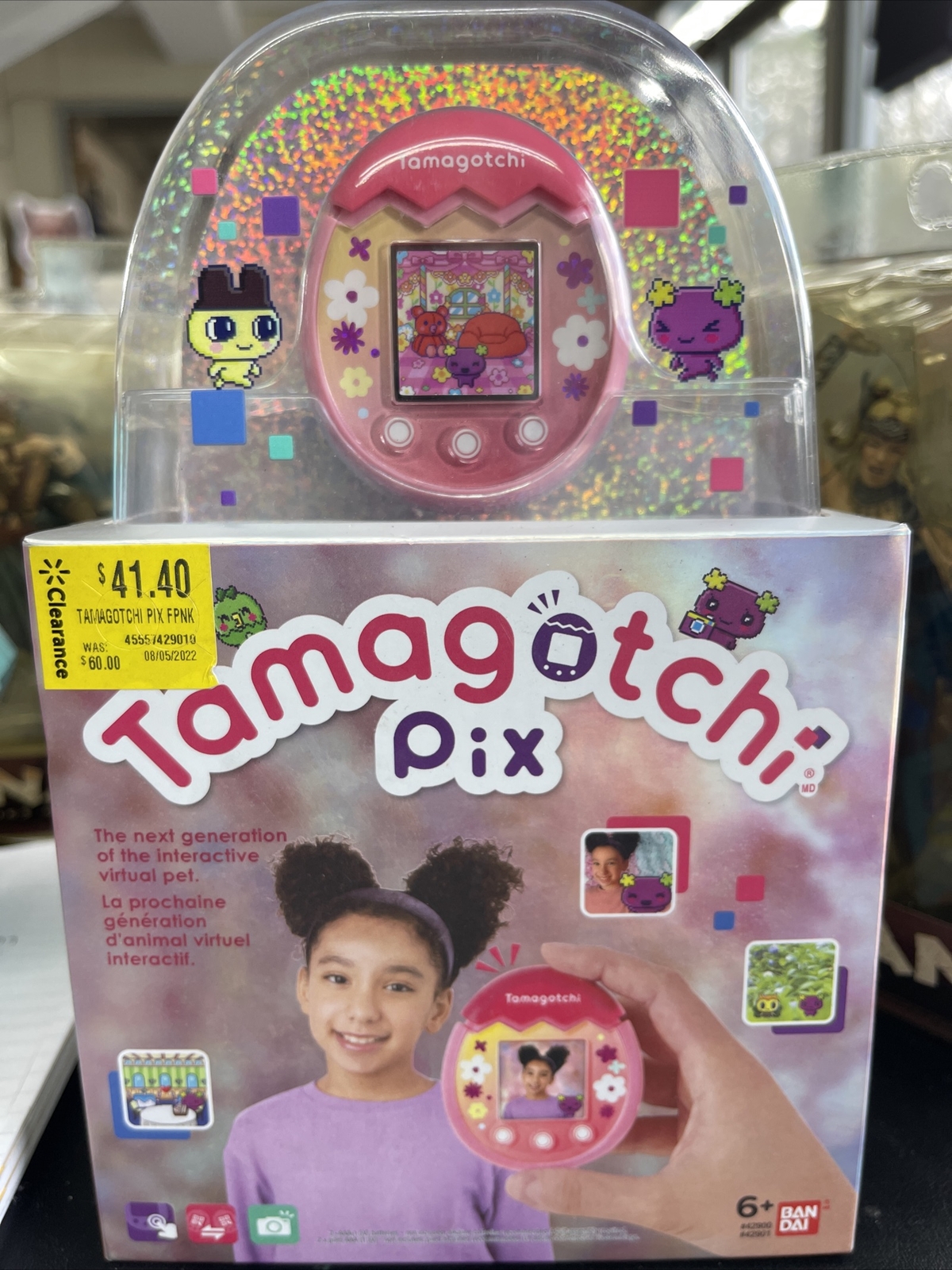 NEW Tamagotchi Pix Floral Pink - Virtual Pet Game & Camera  6+-image