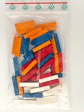 Catan Wood Roads Game Replacement - 15 Red, Blue, White and Orange- 60 Total NEW