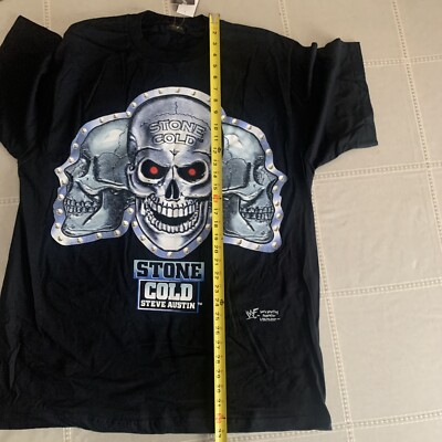 T-Shirt Vintage WWF/WWE WCW Stone Cold Steve Austin - Noir Taille M - Occasion Très Bon État