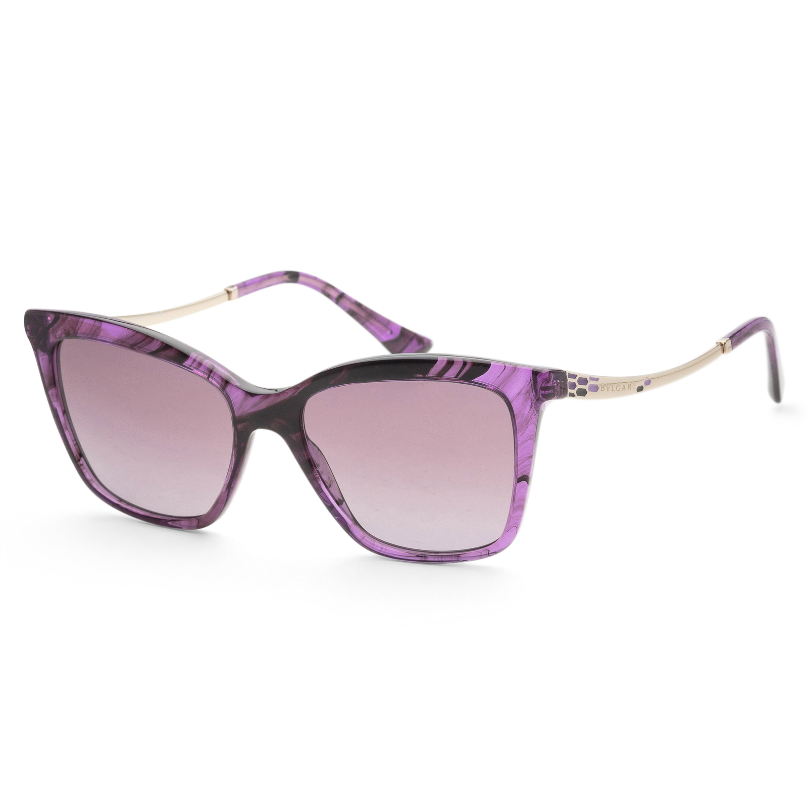 Женские фиолетовые солнцезащитные очки Bulgari в полоску диаметром 54 мм BV8257-54058H-54 22690₽