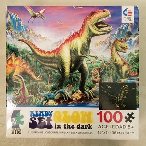 Details About Ready Set Glow In The Dark Dinosaur Puzzle Ceaco 100 Pc Jigsaw 15x11 New Sealed - 