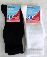Ladies Diabetic Socks Shoe Size 5-9 White or Black Greenbrier 1 pair