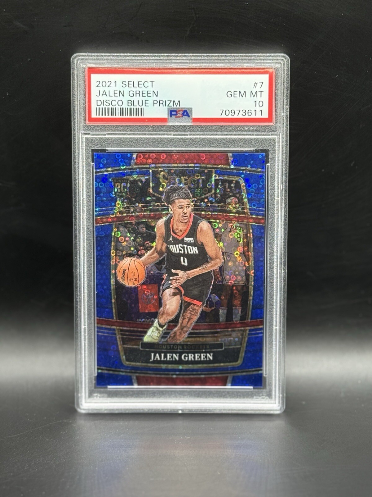 2021-22 Panini Select Jalen Green #7 Concourse Blue Disco RC /25 PSA 10 Gem