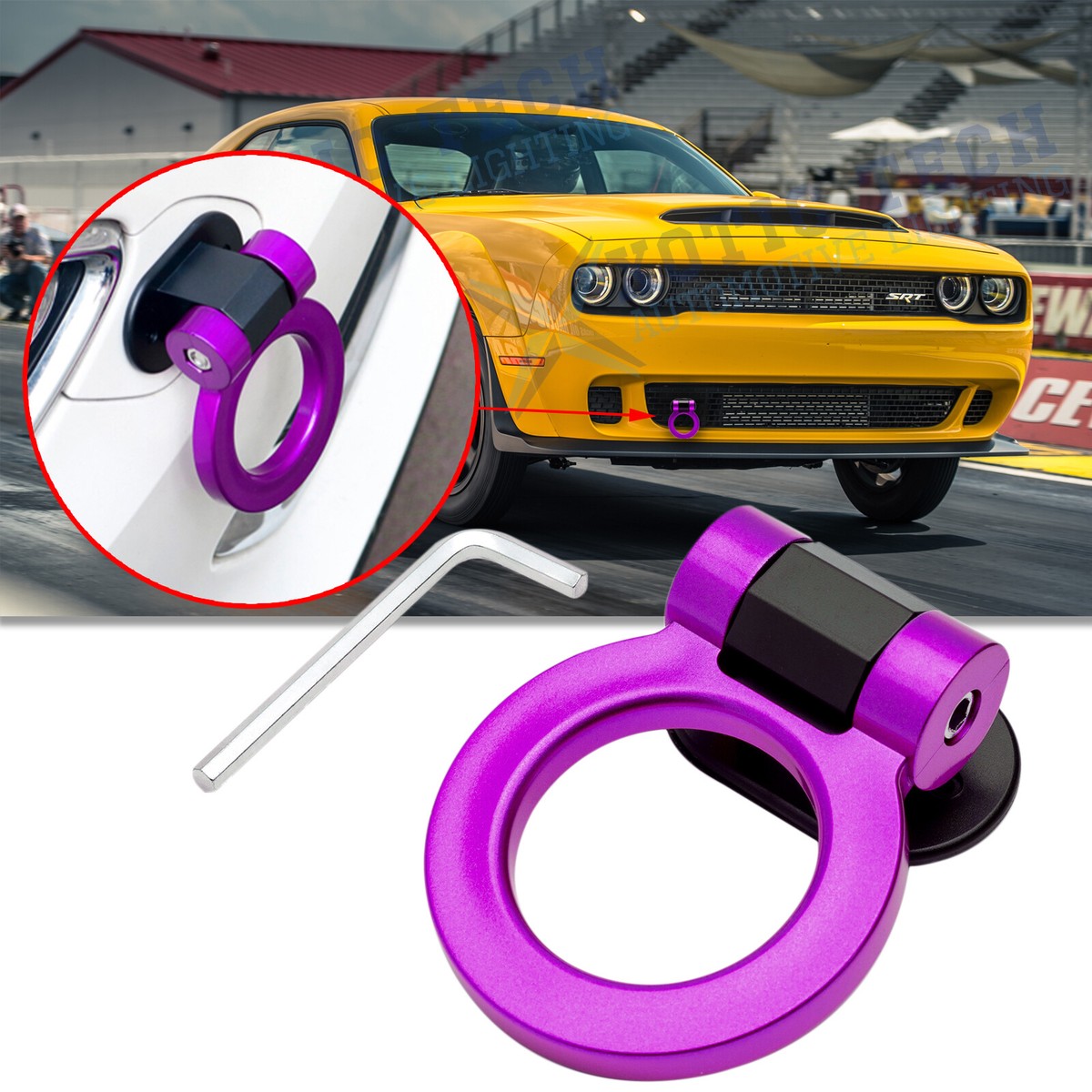 JDM Purple Racing Track Plastic Tow Hook Decoration For Dodge