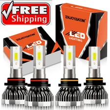 4x Super Bright For Honda Civic 1988-2015 9005+9006 LED Headlight High Low Beam