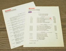 RARE Original Sharp 1983 Pocket Computer Retail Price List Software Info Sheet