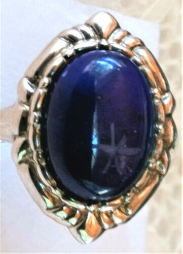 NWOT Sterling Silver Lapis Lazuli Statement Ring Size 10 - Foto 1 di 11