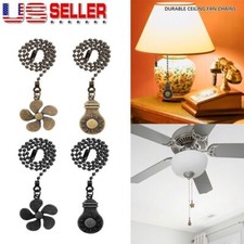 12" 6pcs Ceiling Fan Pull Chain Beaded Ball Extension Lamp Pendant Home Decor