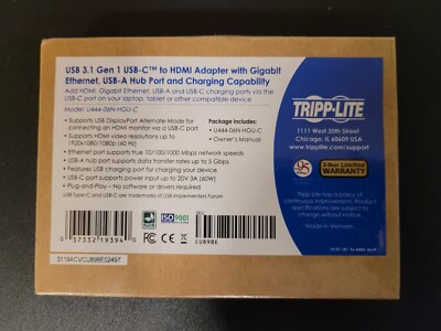 Tripp Lite USB-C auf HDMI Adapter mit Gigabit Ethernet, USB-A Hub