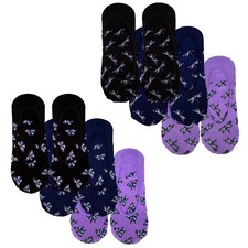 Dragonfly or Butterfly Set of 3 Pairs of No Show Socks - Navy Purple Black NEW